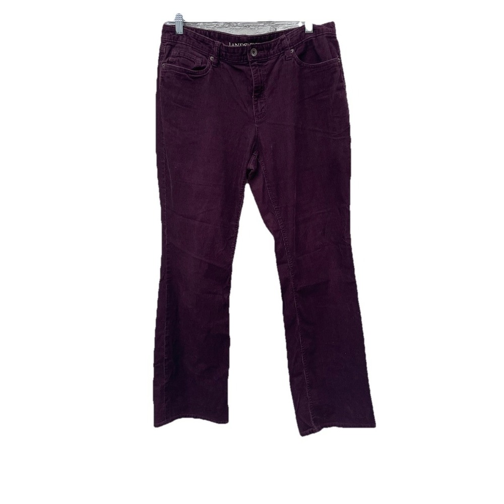 Lands End Bootcut Corduroy Pants Womens Burgundy‎ Mid Rise 5-Pocket Size 12